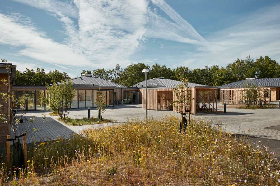 Homes and facilities for autistic residents, clad in wood and steel profiles, and surrounded by forest, AutismeCenter Skive, Jægervej 16, 7800 Skive